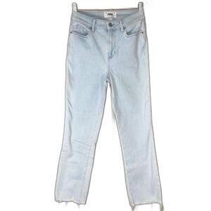 Paige Cindy Crop Jeans W/26 Blue Raw Hem Kokomo 6905H36-4906 LN